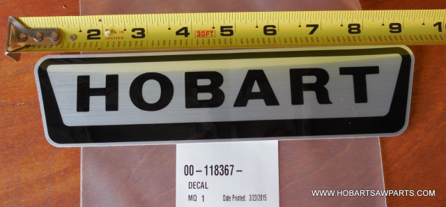 HOBART LOGO DECAL #00-118367 VERY LARGE OVER 8" LONG